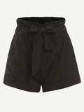 Ruffle Waist Self Tie Paperbag Shorts