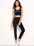 Lattice Hem High Waist Leggings