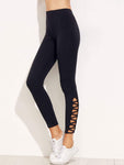 Lattice Hem High Waist Leggings