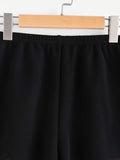 Elasticized Waist Scallop Edge Textured Shorts