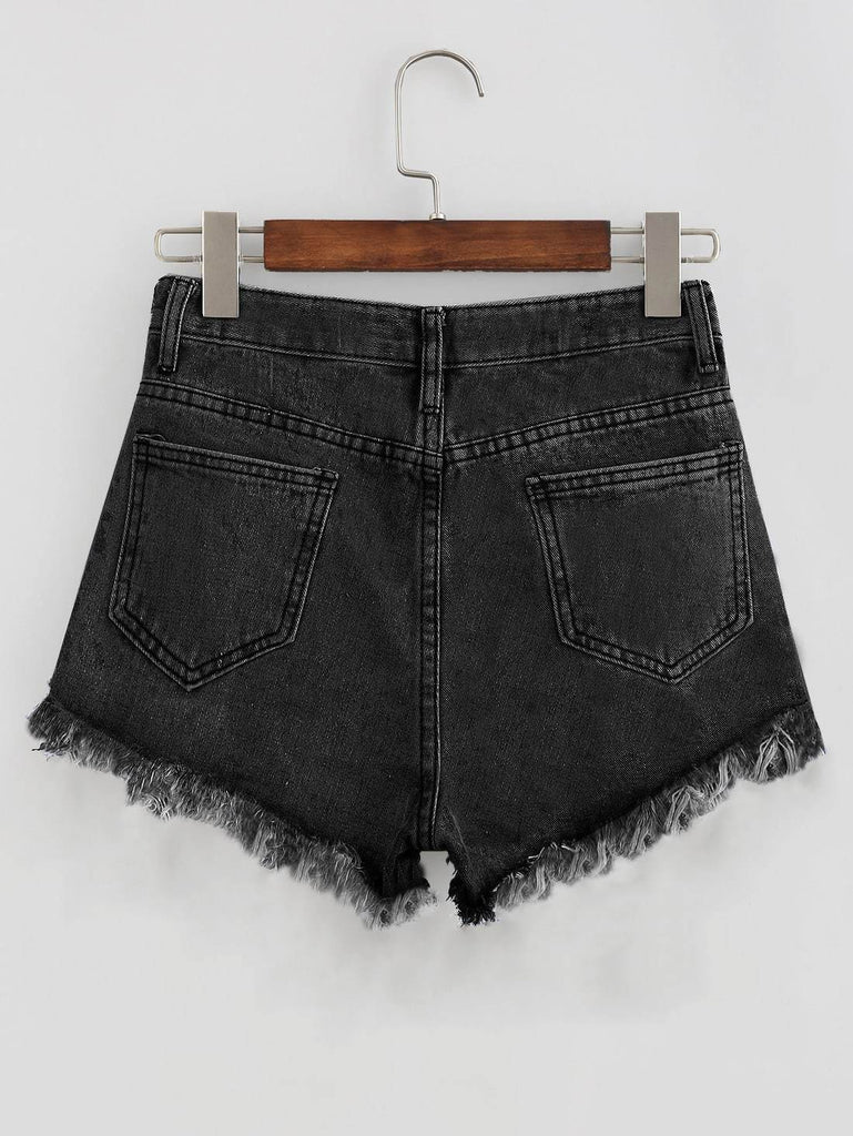 Bleach Wash Distressed Denim Shorts – Legies