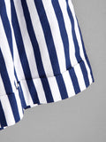 Striped Self Tie Waist Shorts