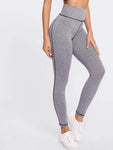 Wide Waistband Marled Knit Leggings