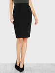 Solid Zip Back Bodycon Pencil Skirt