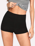 Wide Waist Solid Legging Shorts