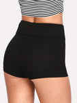 Wide Waist Solid Legging Shorts