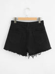 Raw Hem Denim Shorts