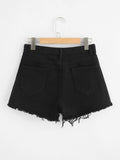 Raw Hem Denim Shorts