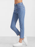 Blue High Waist Casual Jeans