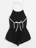 Open Back Knot Halter Romper