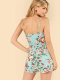 Floral Print Halter Romper