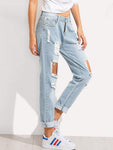 Distressed Boyfriend Jeans