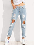 Distressed Boyfriend Jeans