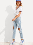 Distressed Boyfriend Jeans