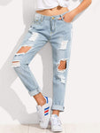 Distressed Boyfriend Jeans