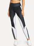 Colorblock Geo Print Skinny Leggings