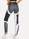 Colorblock Geo Print Skinny Leggings