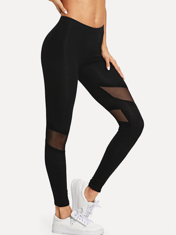 Sheer Mesh Panel Legging