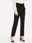 Ruffle Detail Belted Pants