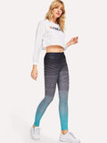 Wide Waistband Ombre Leggings