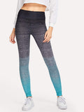 Wide Waistband Ombre Leggings