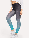 Wide Waistband Ombre Leggings