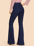 Tie Waist Flare Leg Jeans