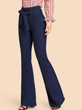 Tie Waist Flare Leg Jeans