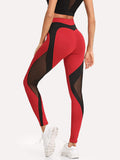 Contrast Mesh Skinny Leggings