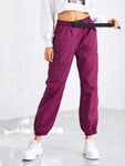 Pocket Side Drawstring Waist Pants