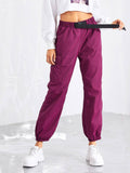 Pocket Side Drawstring Waist Pants