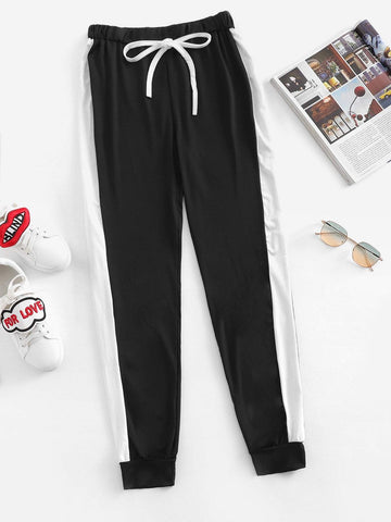 Contrast Panel Side Sweatpants