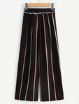 Striped Bow Tie Wide Leg Pants