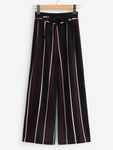 Striped Bow Tie Wide Leg Pants