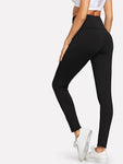 Elastic Waist Solid Leggings