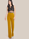 High Rise Piped Dress Pants