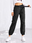 Pocket Side Drawstring Waist Pants