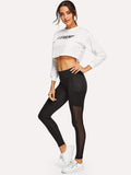 Mesh Panel Skinny Leggings