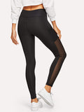 Mesh Panel Skinny Leggings