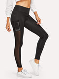 Mesh Panel Skinny Leggings