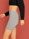 High Waist Solid Cycling Shorts