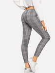 High Rise Plaid Leggings