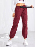 Pocket Side Drawstring Waist Pants