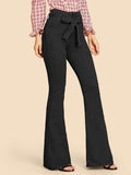 Tie Waist Flare Leg Jeans