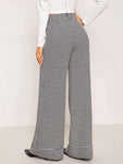 Zip Up Plaid Wide Leg Pants