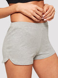 Elastic Waist Solid Shorts