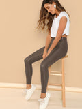 Solid Rib Knit Leggings