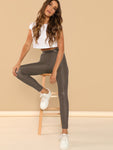 Solid Rib Knit Leggings