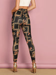 High Waist Chain Print Leggings