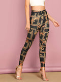 High Waist Chain Print Leggings